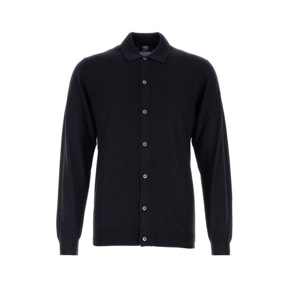 Fedeli Men Midnight Blue Wool Cardigan